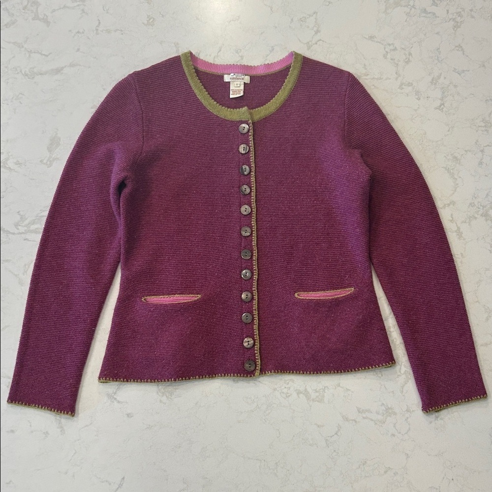 Sundance Tulla Cardigan Extrafine Merino Wool Classic Timeless Sweater Small - Picture 5 of 11